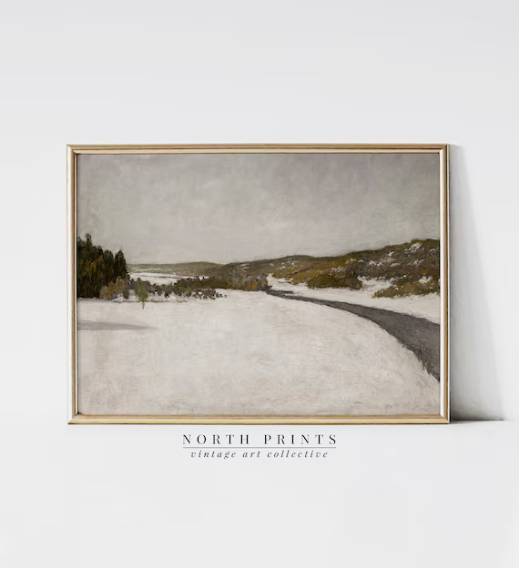 Vintage Winter Landscape  Country Farmhouse Holiday Decor  - Etsy | Etsy (US)