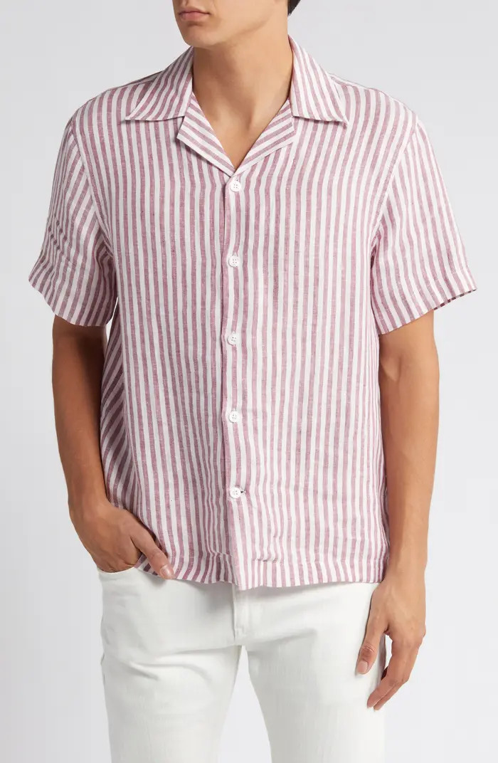 Beldi Stripe Linen Camp Shirt | Nordstrom