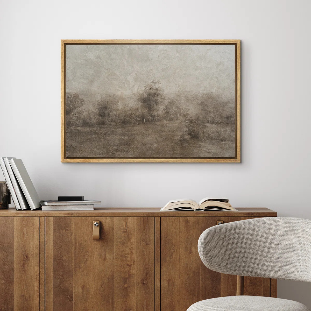 Brown Abstract Country Landscape Decor Framed Bedroom Wall Decorations Canvas Print | Wayfair North America