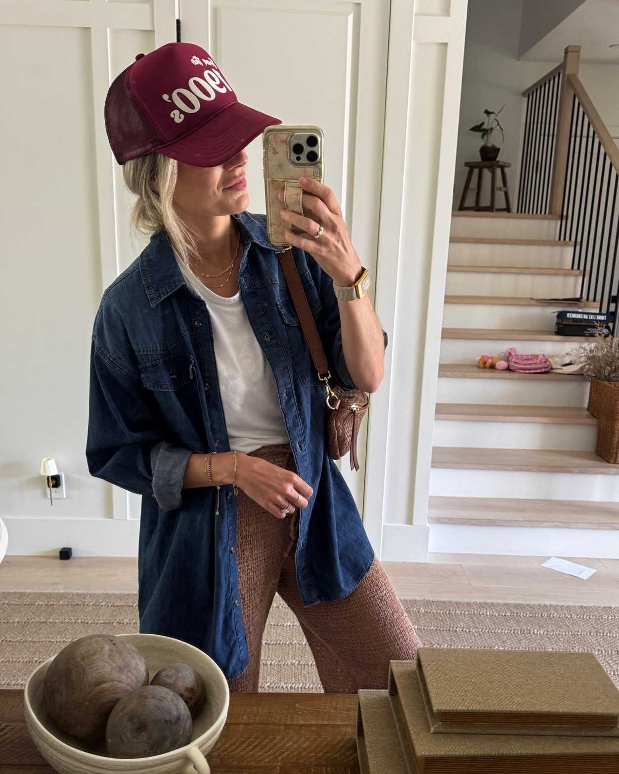 My two very different looks for the beach (swipe). My avoiding the sun look, and then my bathing suit underneath that I may at some point used to go into the ocean because the water is really warm right now. 

In the blue button up top, I’m wearing a size small which is my normal size. It’s just oversized and I love it! It’s on clearance for $19 right now ￼￼