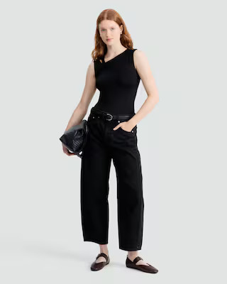 F&F Barrel Leg Jeans in Black | Tesco F&F