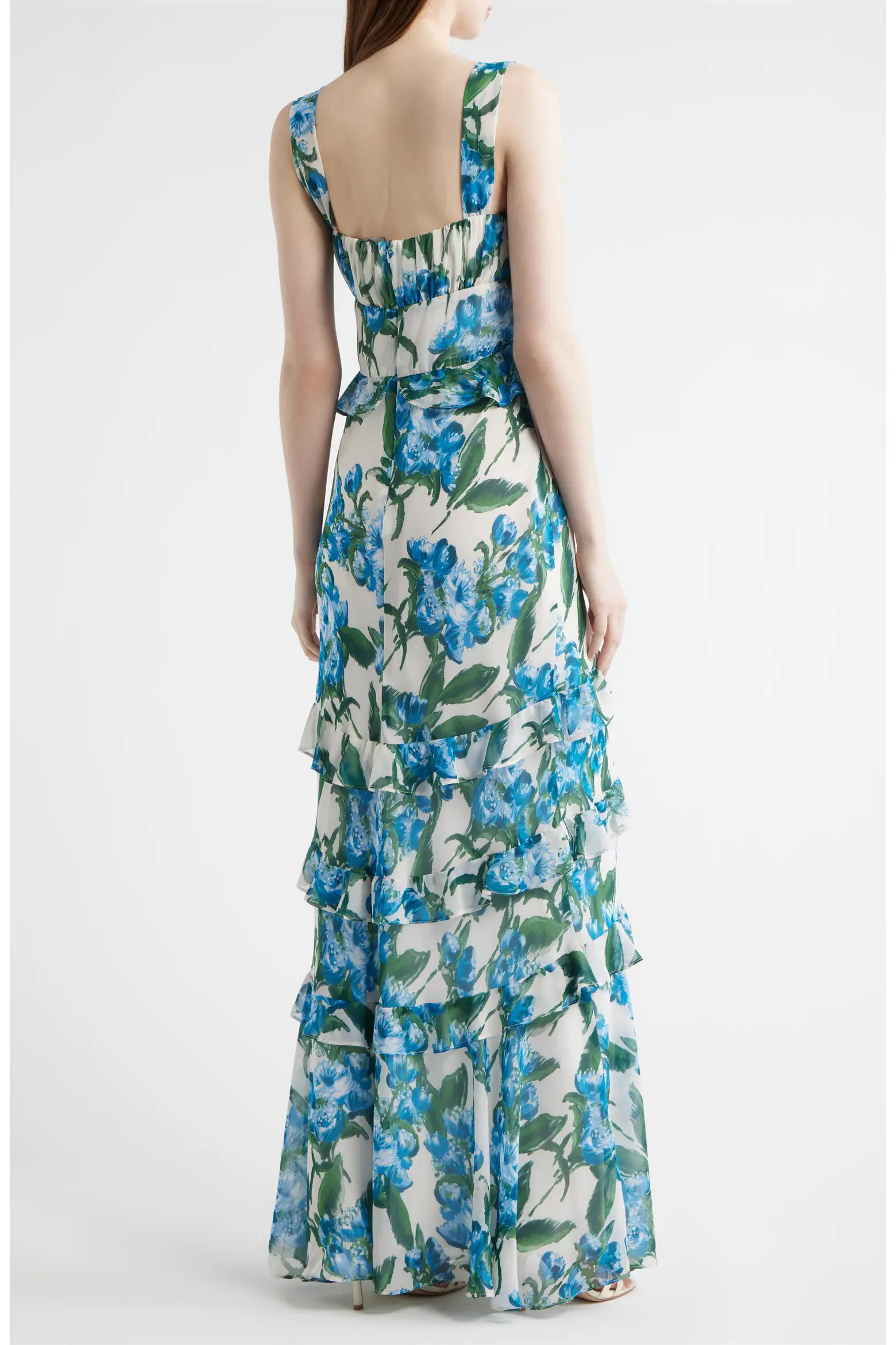 Floral Ruffle Empire Waist Chiffon Gown (Women) | Nordstrom | Nordstrom