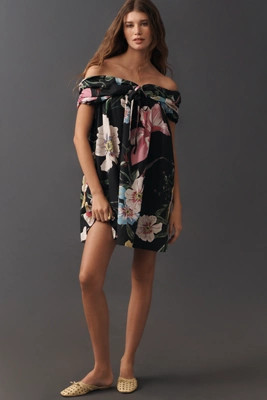 Maeve Cotton Off-Shoulder Printed Mini Dress | Anthropologie (US)