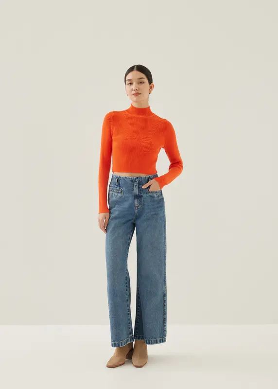 Alayna Knit Turtleneck Crop Sweater | Love, Bonito USA