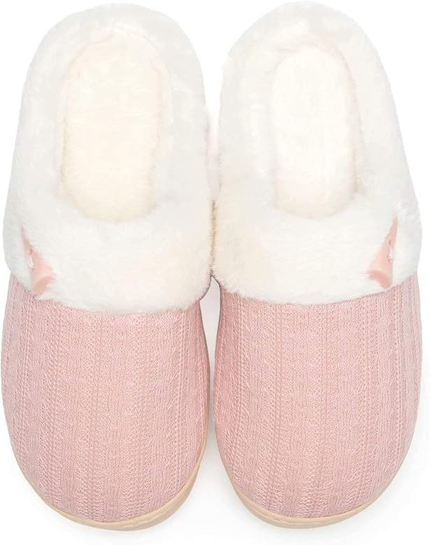 NineCiFun Women's Slip on Fuzzy Slippers Memory Foam House Slippers Outdoor Indoor Warm Plush Bed... | Amazon (US)