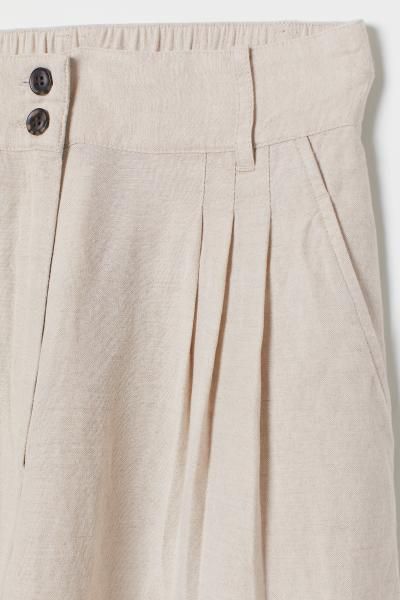 Wide trousers - Light beige - Ladies | H&M GB | H&M (UK, MY, IN, SG, PH, TW, HK)