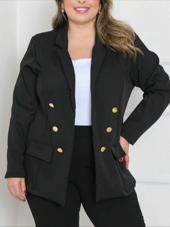 Blazer alfaiataria Plus size com botão Casacos mulher roupas feminina moda fake elegante G1 G2 G3 P M G GG 

#LTKbrasil #LTKpromo #LTKplussize