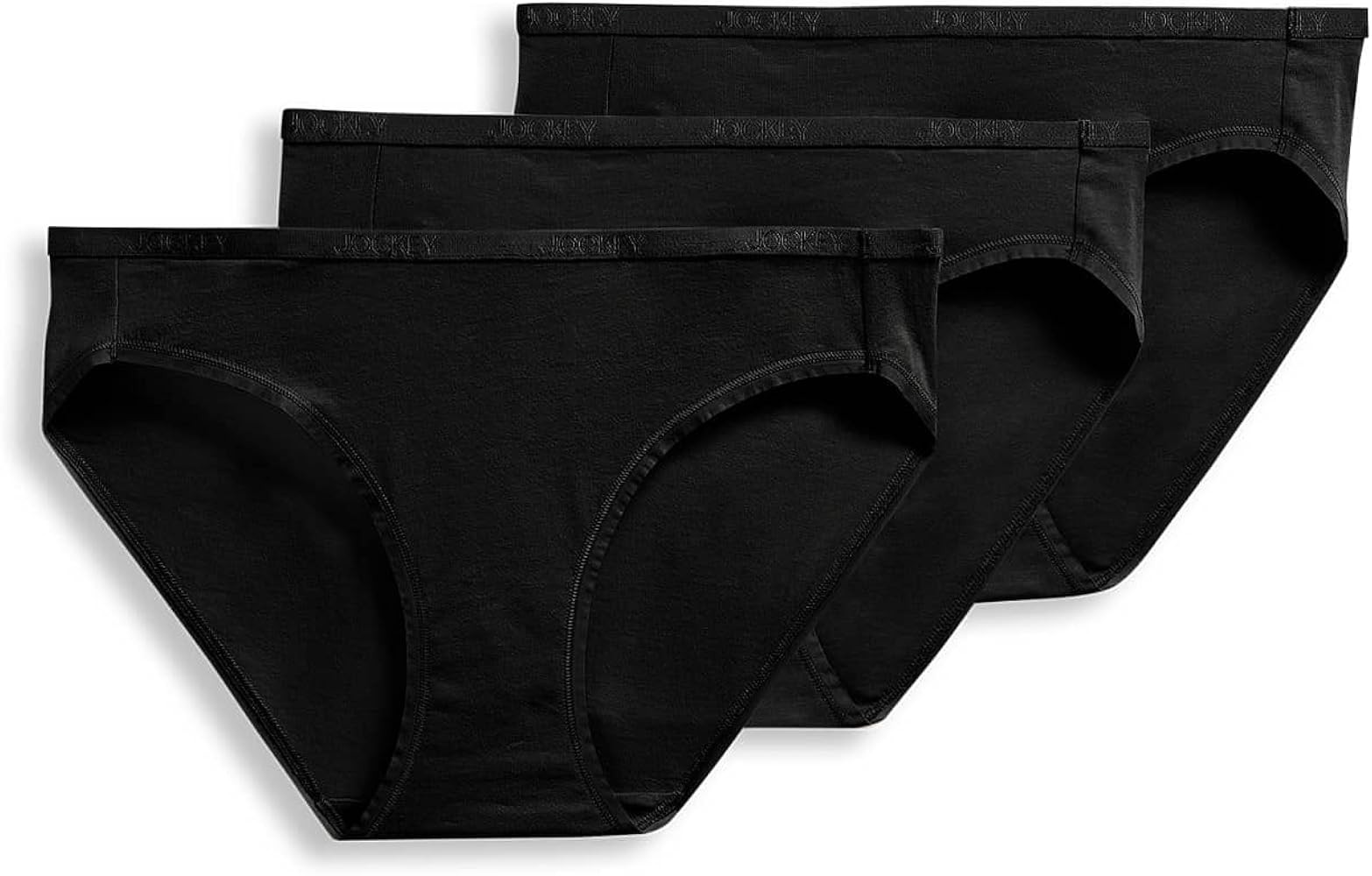 Jockey Women's Underwear Organic Cotton Stretch Logo Bikini - 3 Pack | Amazon (US)