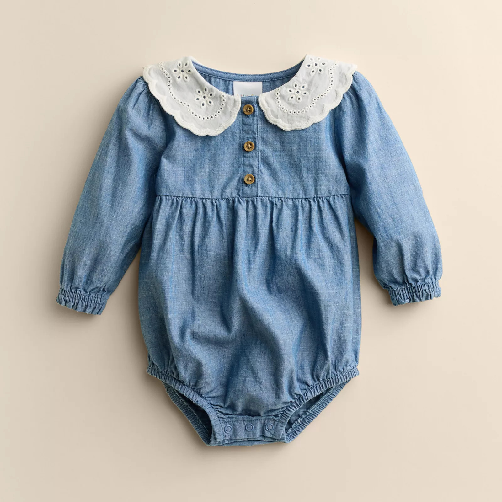Baby Little Co. by Lauren Conrad Collared Bubble Romper, Girl's, Size: 6 Months, Eyelet Collar Baby | Kohl's