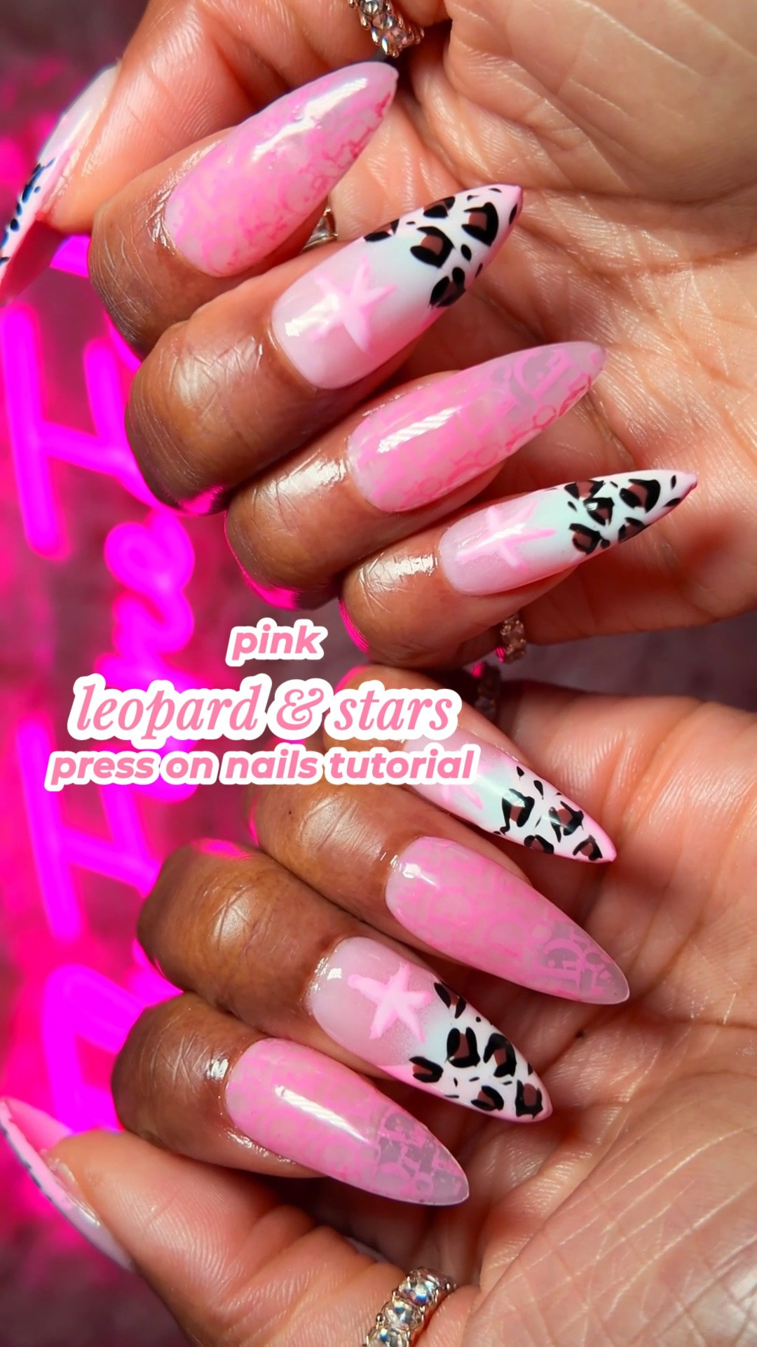 Here’s how I recreated these Pinterest nails to make my press on nails! 🐆💖💅🏾✨

They give me early 00’s vibes 💖

If you wanna see a full step-by-step tutorial and learn how to do leopard print nail art, how to do airbrush gel nails, and how to do nail foils check out my full tutorial on YouTube!
