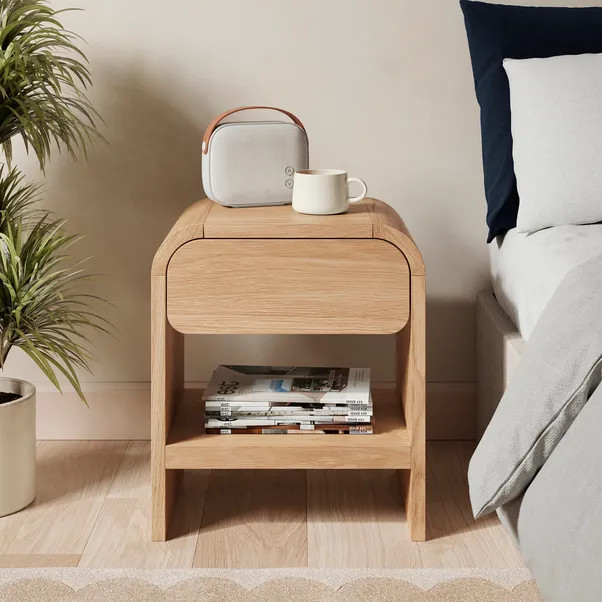 Bennett 1 Drawer Bedside Table, Light Oak | Dunelm (migrated)