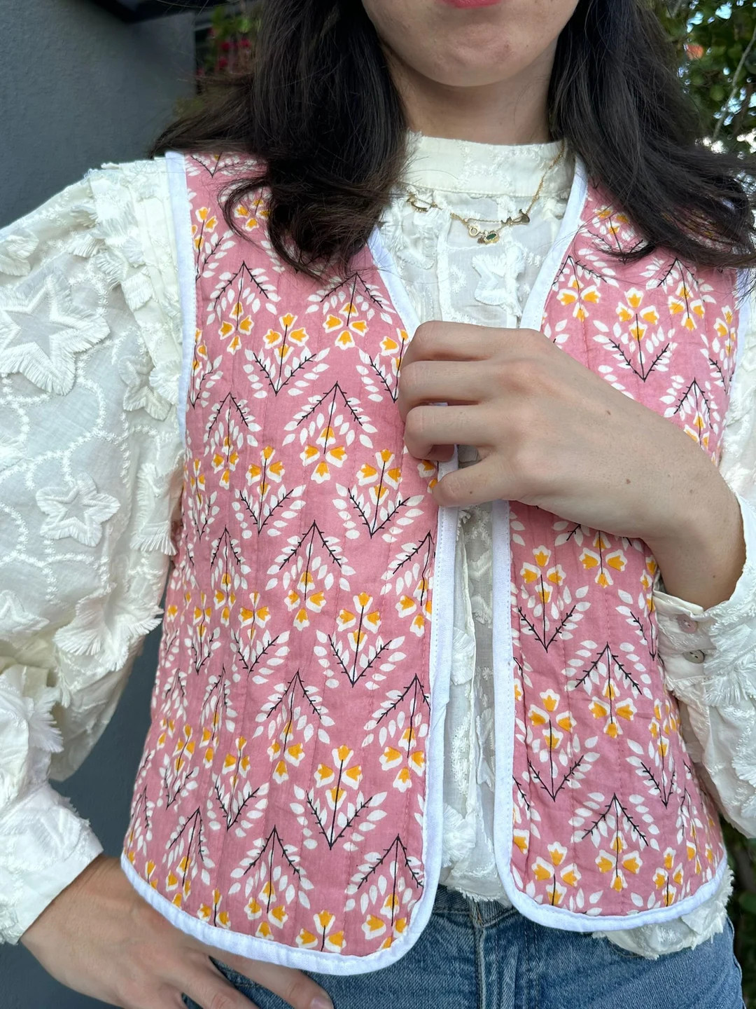 Cotton Quilted Vest - Etsy | Etsy (US)