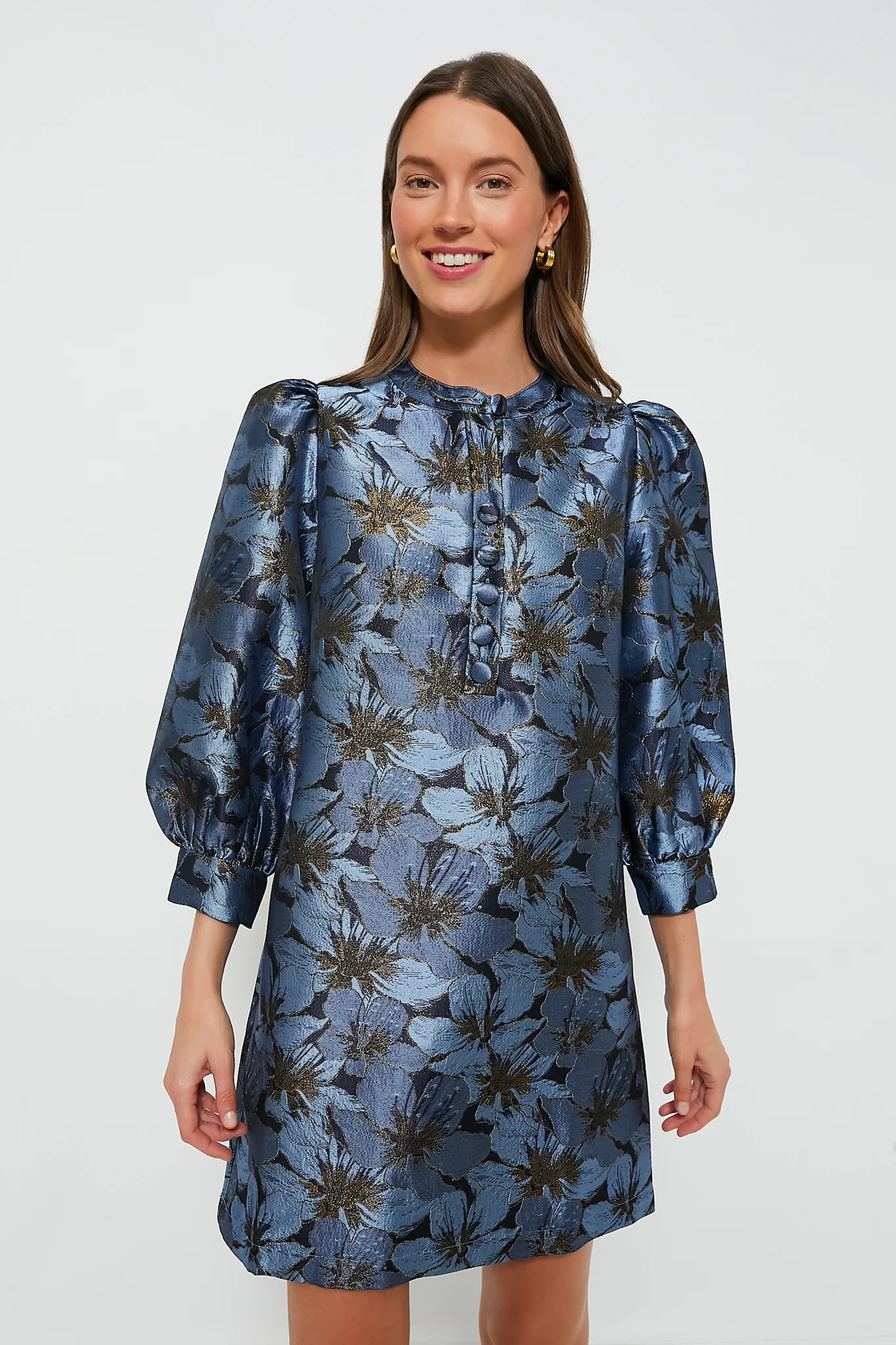 Blue Blossom Jacquard Samantha Dress | Tuckernuck (US)