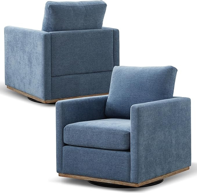 Aoiy & Wifon 30.7" W Swivel Accent Chair Set of 2, Mid Century Modern Swivel Chairs for Living Ro... | Amazon (US)