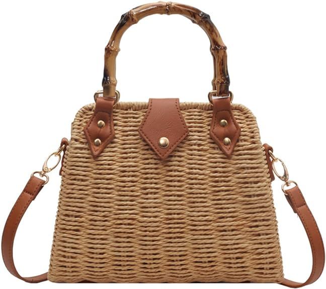 Cross Body Handbags for Women Straw Woven Beach Bag 2024 Summer Handmade Purses Wicker Rattan Bag... | Amazon (US)