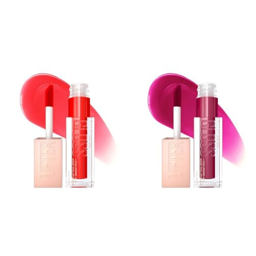 MAYBELLINE New York Lifter Gloss Hydrating Lip Gloss with Hyaluronic Acid, Sweetheart & Taffy Shades, Sheer Red & Berry, 1 Count Each | Amazon (US)