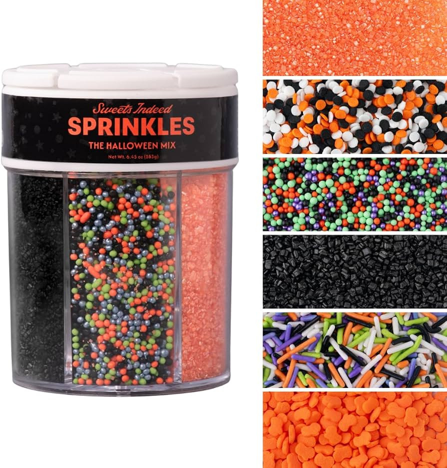 Sweets Indeed Halloween Sprinkles, Jimmies, Sugar & Nonpareils, 6.45 oz | Amazon (US)
