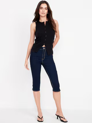 High-Waisted Rockstar Slim Capri Jeans | Old Navy (US)