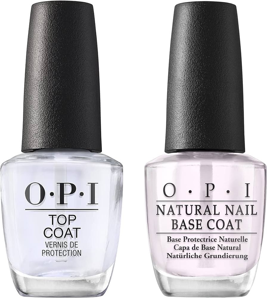 OPI Nail Polish Top Coat, Protective High-Gloss Shine, 0.5 Fl Oz, Nail Polish Base Coat, Natural ... | Amazon (US)