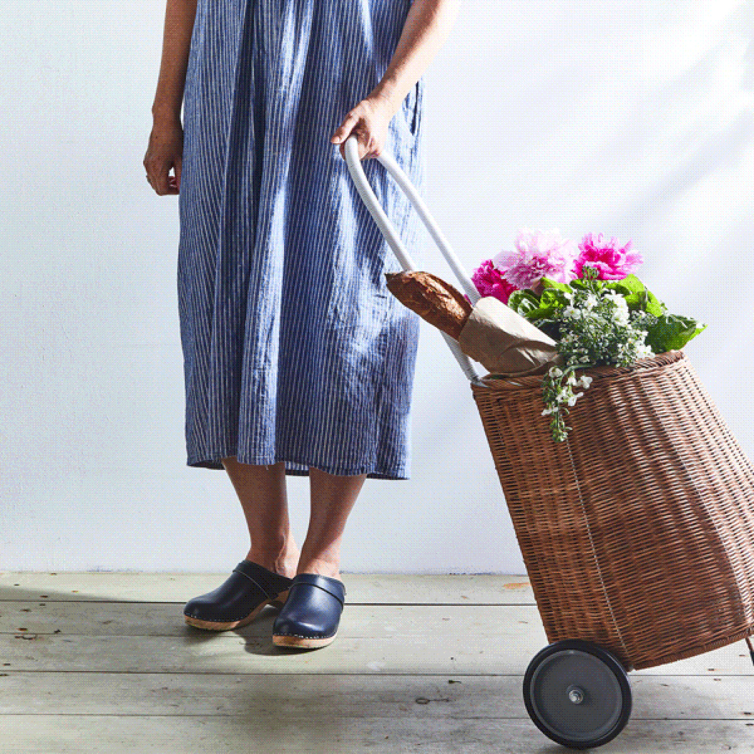 Rattan Big Luggy Rolling Market Cart | Food52