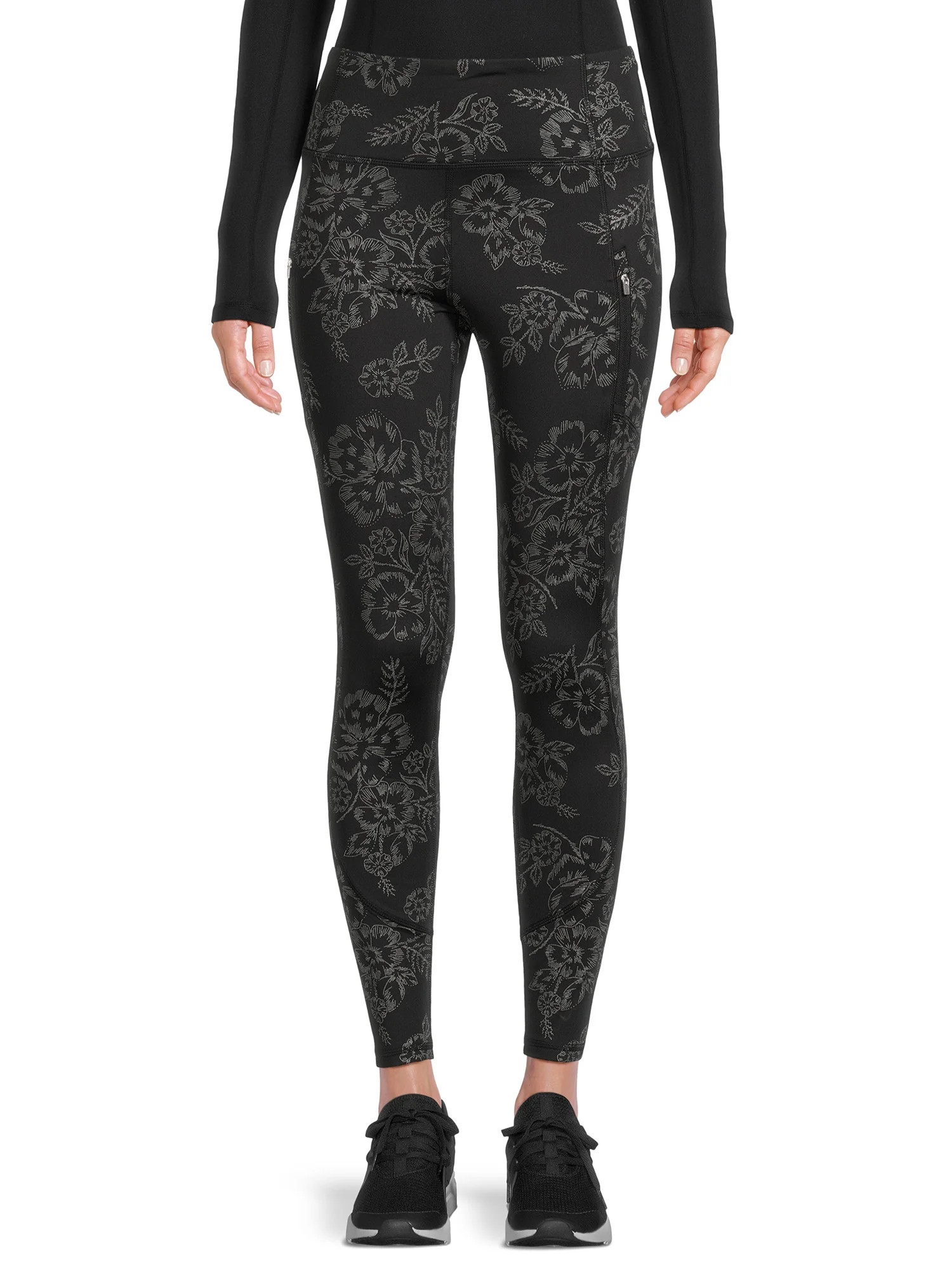 Avia Women’s Brushed Leggings with Zipper Pockets - Walmart.com | Walmart (US)