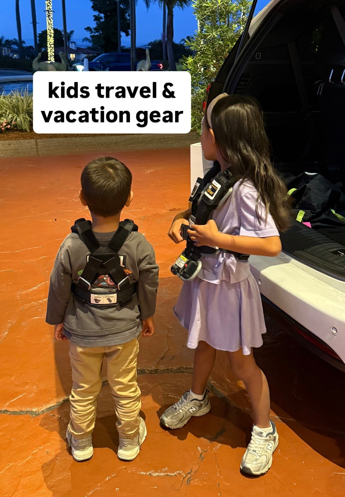 👇 A few of our most used kids travel and vacation items

- Travel car harness used instead of a booster seat. Fits Best for kids over age 4 in my experience. We use on every trip, for carpooling at home, and in Ubers  

My kids used XS when wearing sizes 4T and 5T clothes, and switched to size Small (Nori currently has on) at age 6 which still fits her well now (she's currently size 7T clothes).

• kids new balance 530 sneakers are very comfy with elastic laces for easy on/off. The little kids sizes run small! I wear big kids 4 myself = womens 6

- small mesh pouches great to organize snacks, goggles, toys and legos

- girls jelly shoes are the best with velcro strap, water friendly

- mesh oversized tote is great for kids sports and activities, beach (sand falls right through), pool bag, folds flat and small for travel

- great goggles that are easy for kids to put on by themsles

- we love these zip up rashguards and I buy a new size whenever the kids outgrow it! Great sun protection and easy to take off when kids are wet

- matching dad & me little boys swim trunks with liner

 

 

#LTKTravel #LTKSwim #LTKKids