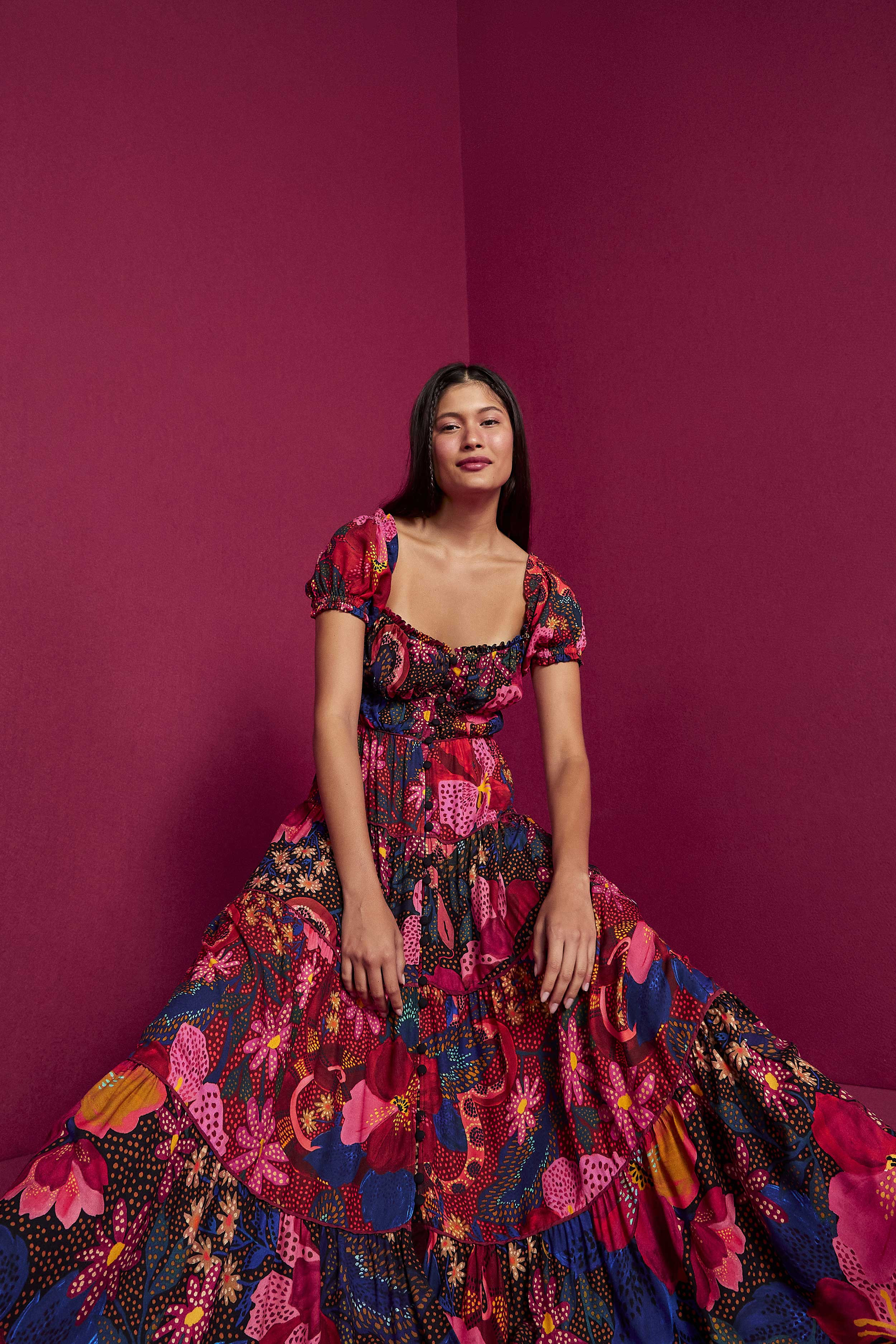 Mixed Wild Life Lenzing Ecovero Viscose Maxi Dress | FarmRio (US)