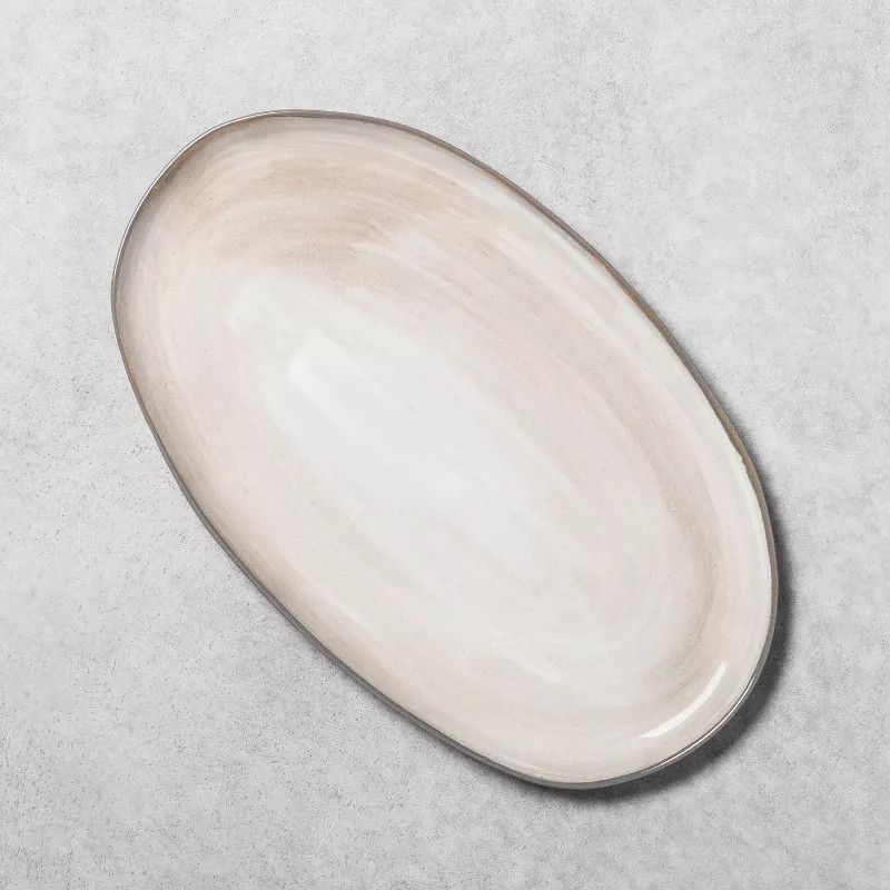 Stoneware Reactive Glaze Oval Serve Tray - Hearth & Hand™ with Magnolia | Target
