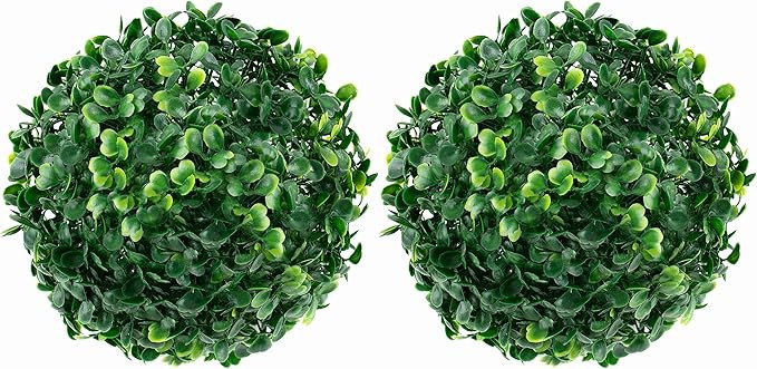 Framendino, 2 Pack 7 Inch Artificial Boxwood Topiary Ball Hanging Faux Plants Balls Outdoor Weddi... | Amazon (US)