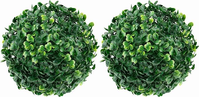 Framendino, 2 Pack 7 Inch Artificial Boxwood Topiary Ball Hanging Faux Plants Balls Outdoor Weddi... | Amazon (US)