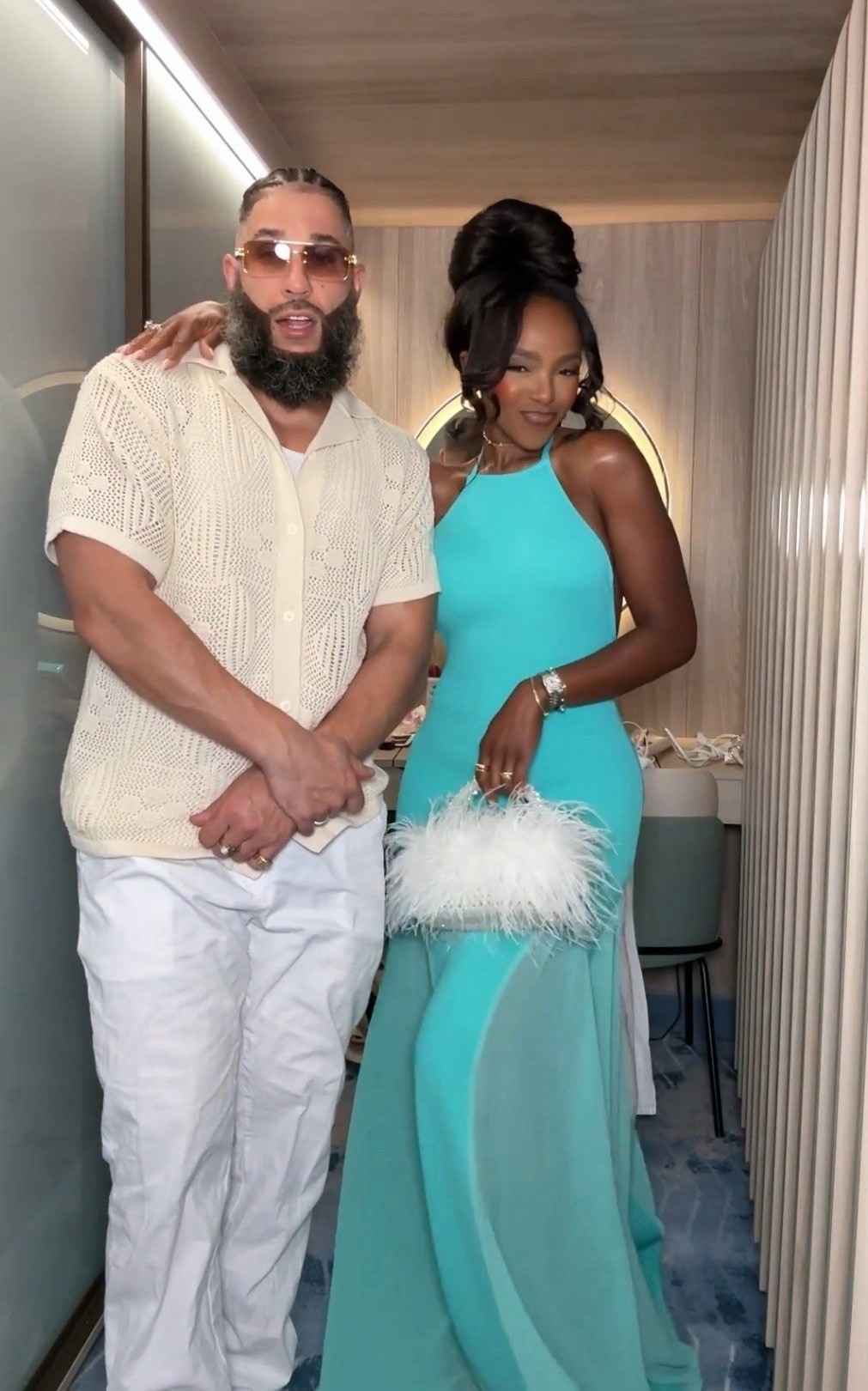 Scroll to shop this elevated couple’s look.

Perfect for weddings, date nights, or special events where you both want to stand out.

📏 Measurements: 5’4”, 140 lbs, 34D bust, 27” waist, 40” hips

Follow me on Instagram and YouTube @kirasfashionfinds