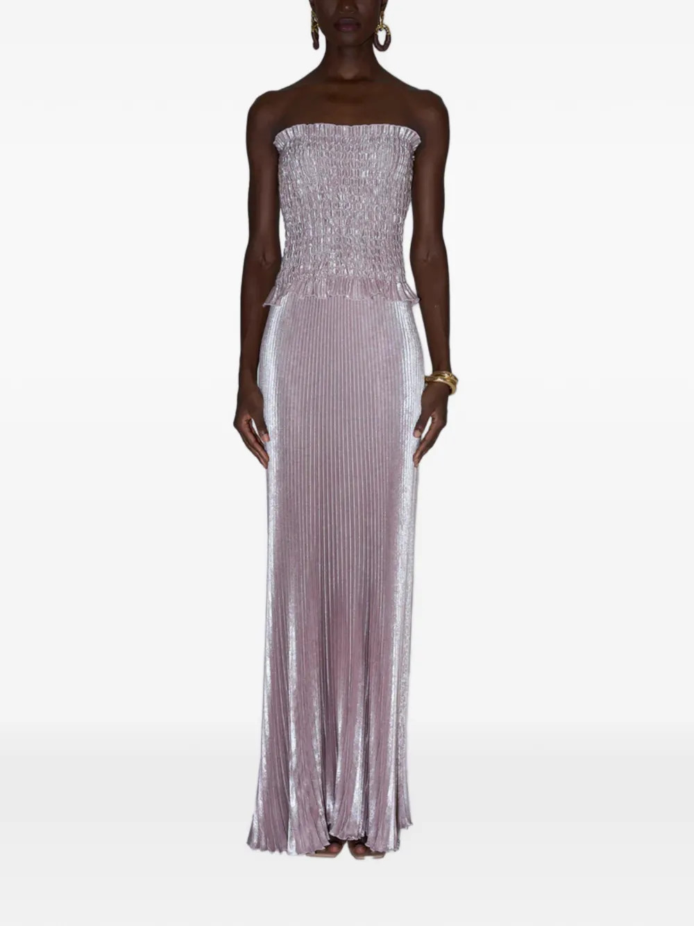 L'IDÉE Maya pleated maxi dress - Pink | Farfetch Global