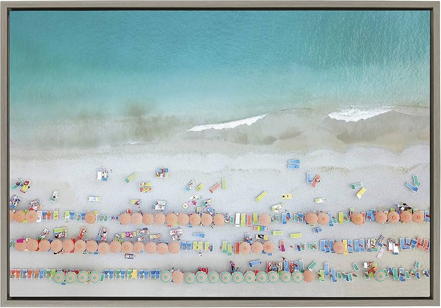 Kate and Laurel Sylvie Monterosso 6 Framed Canvas Wall Art by Rachel Dowd, 23x33 Gray, Calming Be... | Amazon (US)