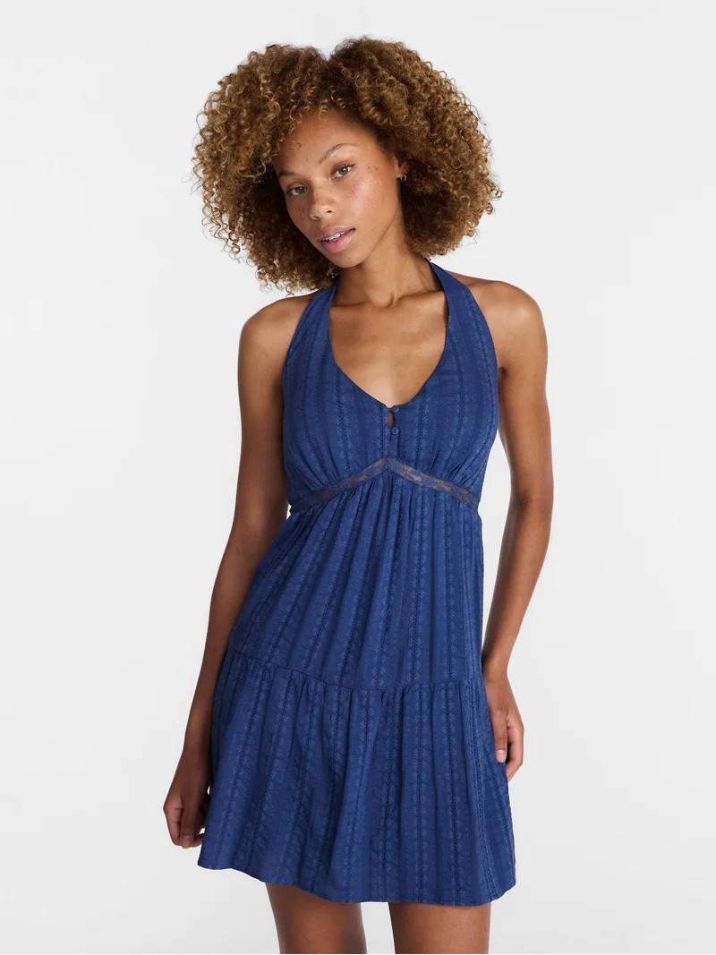 No Boundaries Halter Mini Dress, Women's XXS - XXL | Walmart (US)