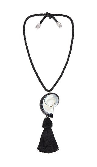 Julietta Nautilus Necklace in Black. | Revolve Clothing (Global)