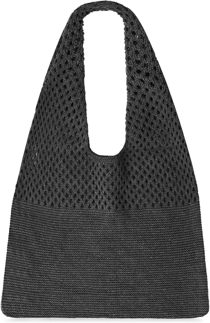 SANSTHS Crochet Mesh Beach Tote Bag Retro Hobo Knitted Bag Woven Tote Summer Shoulder Bag for Wom... | Amazon (US)