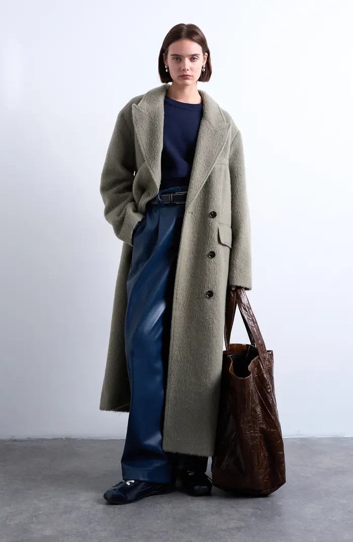 Topshop Longline Brushed Coat | Nordstrom | Nordstrom