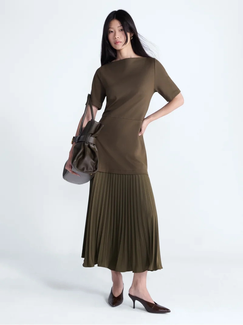 Scoop Women\u2019s and Women\u2019s Plus Mixed Media Maxi Cotton Dress, Sizes XS-4X | Walmart (US)