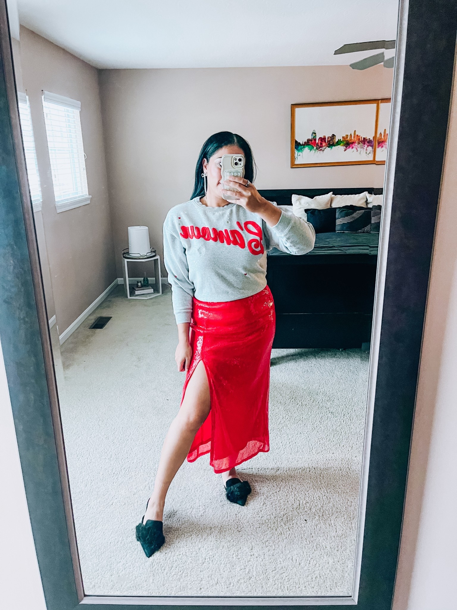 L’amour sweatshirt
Graphic sweatshirt
Target Sequin midi skirt
Aldo Mules
Casual Holiday party outfit 


#LTKFindsUnder50 #LTKootd #LTKHoliday