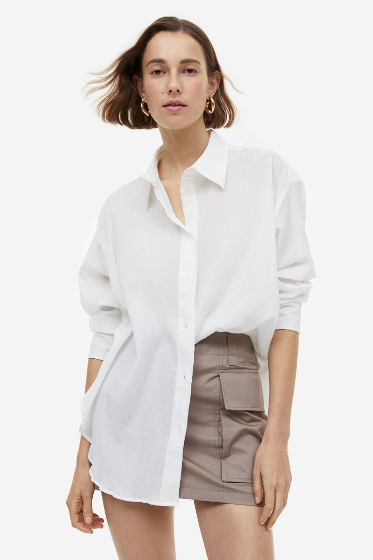 Oversized Crinkled Shirt | H&M (US)