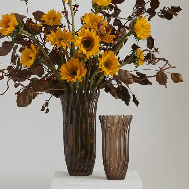 Glass Ribbed Vase Collection | Antique Farm House
