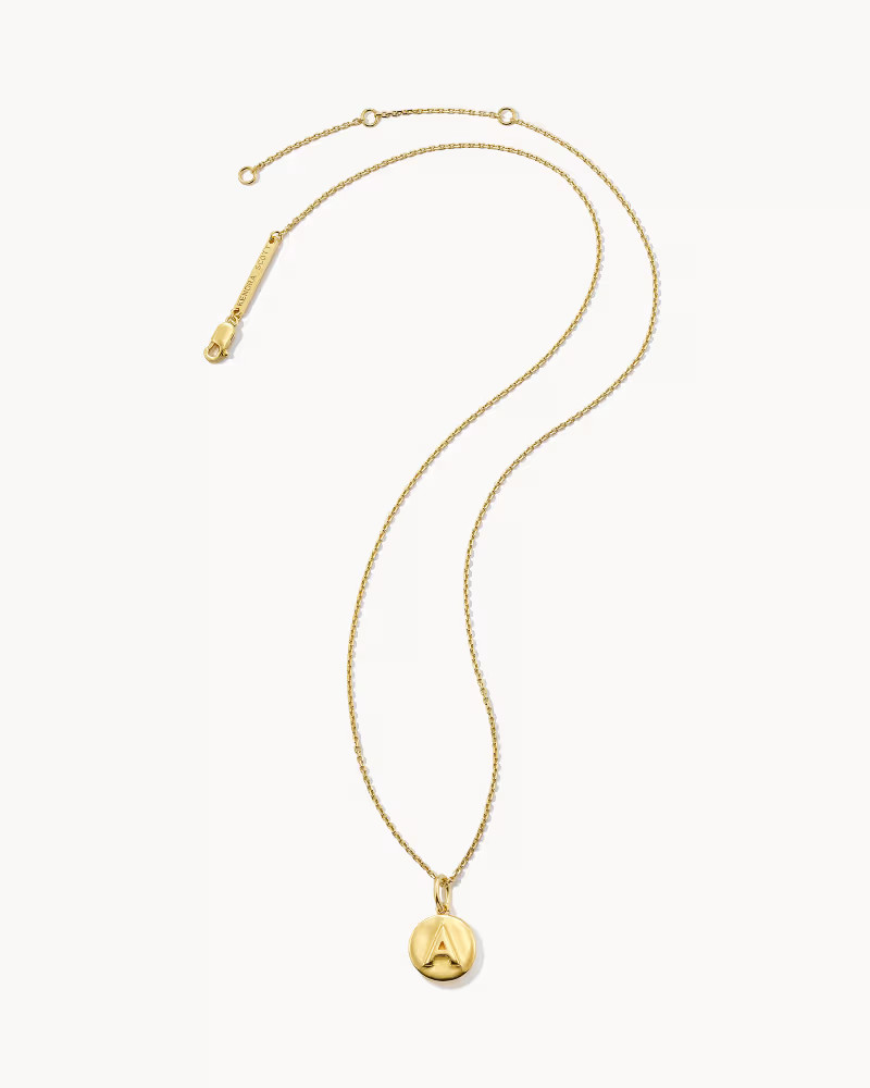 Letter A Coin Pendant Necklace in 18k Gold Vermeil | Kendra Scott
