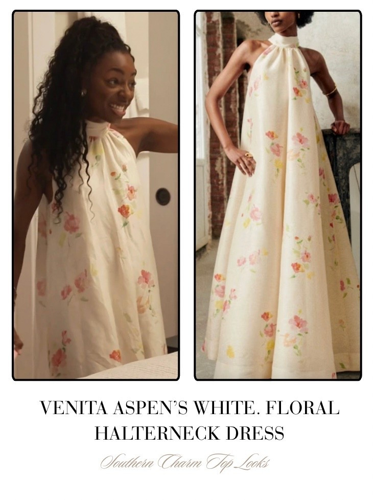 Venita Aspen’s White Floral Halterneck Dresss