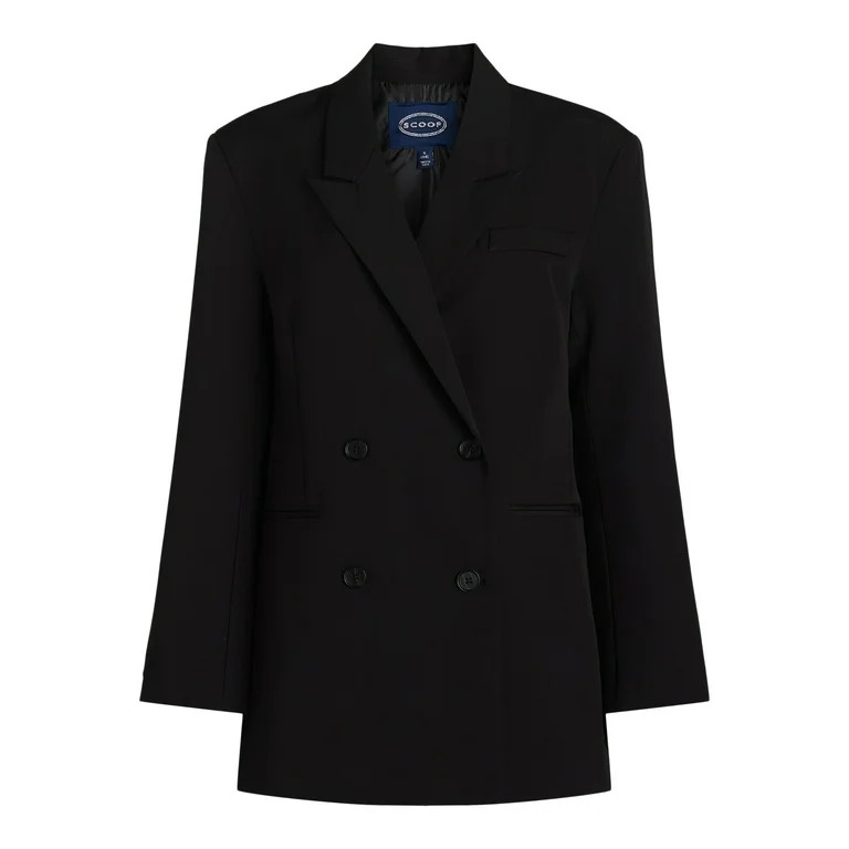 Scoop Women's Slouchy Double Breasted Blazer, Sizes XS-XXL | Walmart (US)