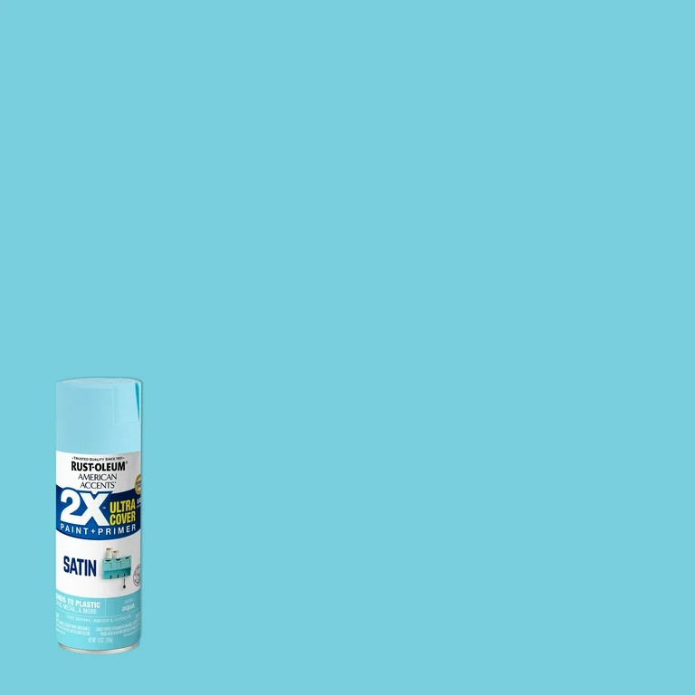 Aqua, Rust-Oleum American Accents 2X Ultra Cover Satin Spray Paint- 12 oz | Walmart (US)