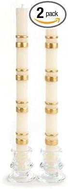 MacKenzie-Childs Double Bands Dinner Candles Gold Set of 2 | Amazon (US)