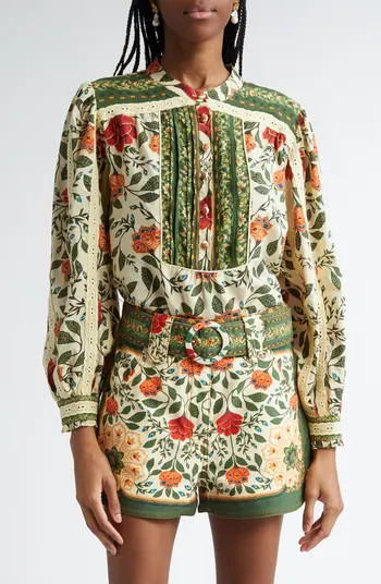 FARM Rio Garden Tapestry Print Popover Shirt | Nordstrom | Nordstrom