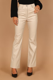 Ashley Faux Leather Pants - Bone | Petal & Pup (US)