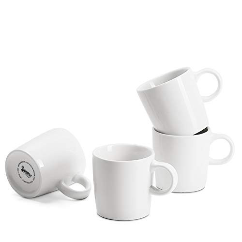 Sweese 3.5oz Porcelain Espresso Cups Set of 4, Mini Coffee Mugs Demitasse Cups - White | Amazon (US)