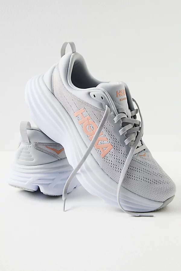 Hoka Bondi 8 Sneakers by HOKA at Free People, Harbor Mist / Lunar Rock, US 6 | Free People (Global - UK&FR Excluded)